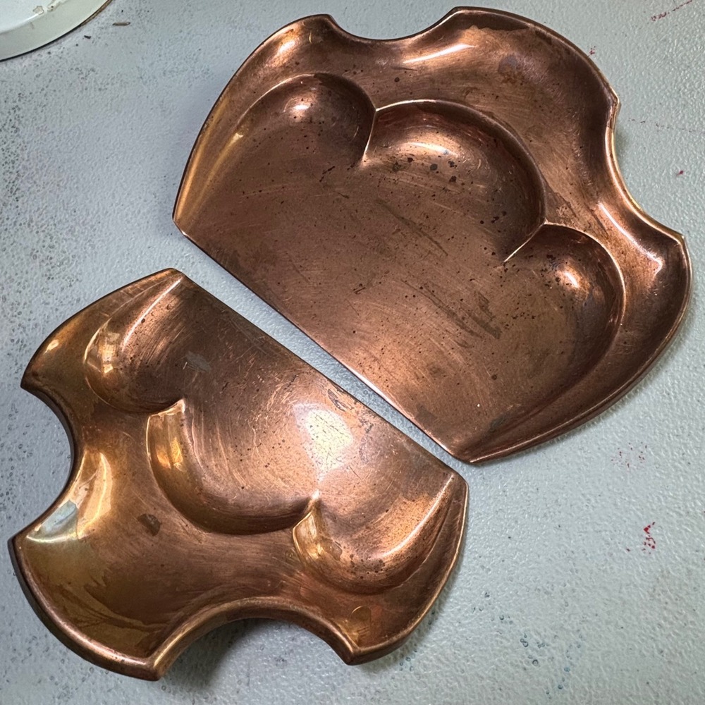 Antique Manning Bowman Copper Crumb Tray Scraper Set 1918 Silent Butler Antique - Picture 2 of 8